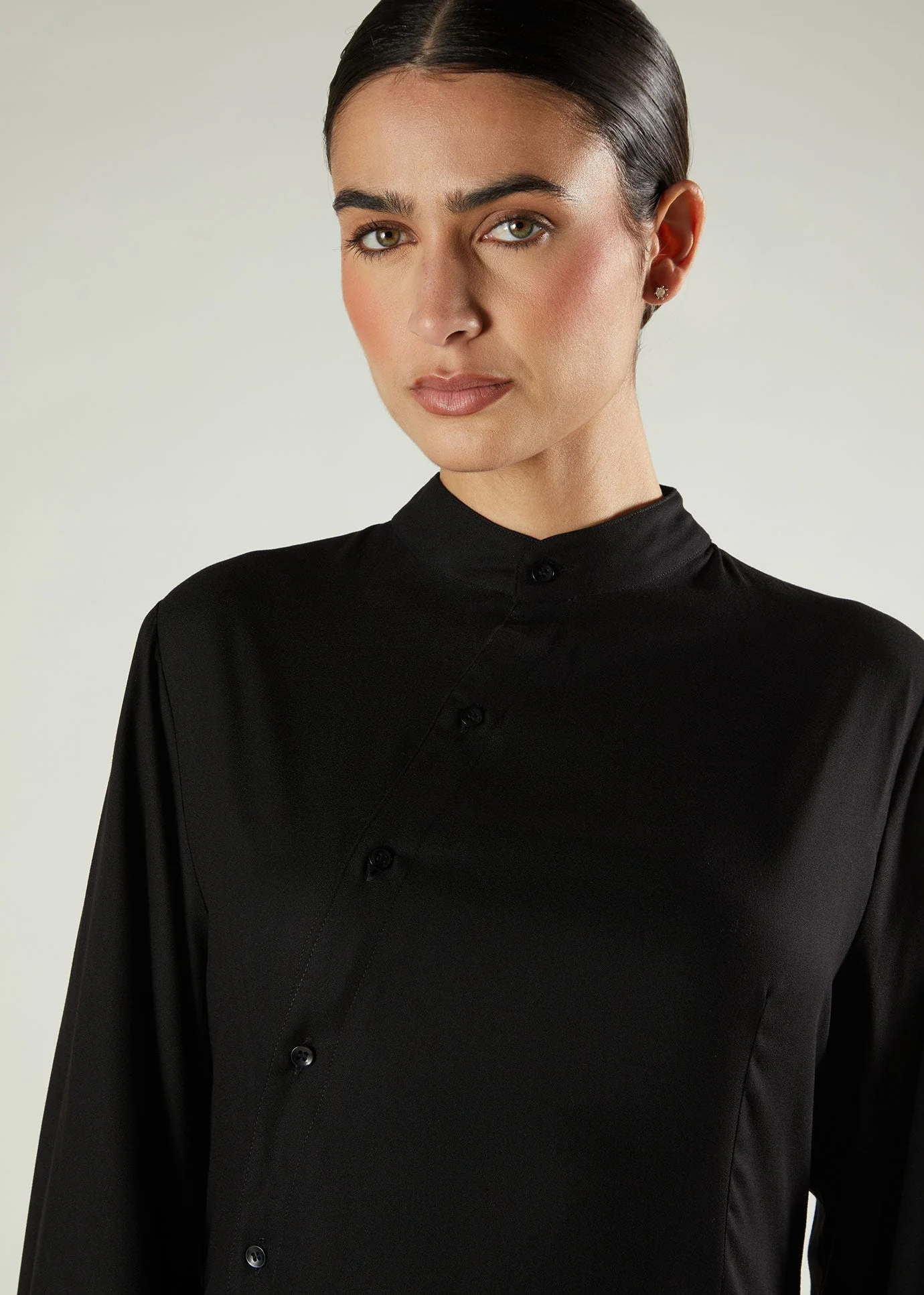 Asymmetric Abaya Black - Image 3