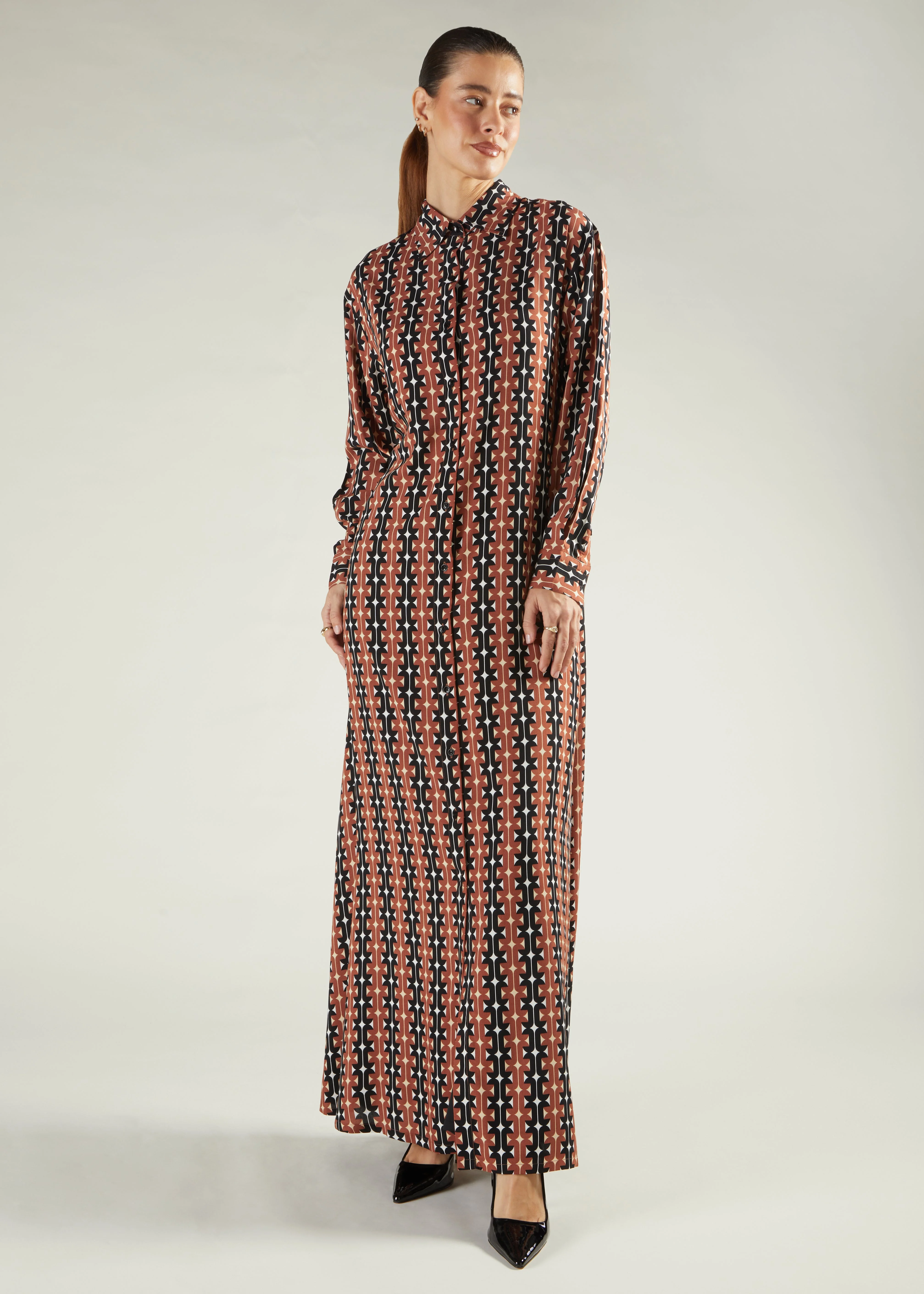 Black & Brown Print Maxi - Image 4