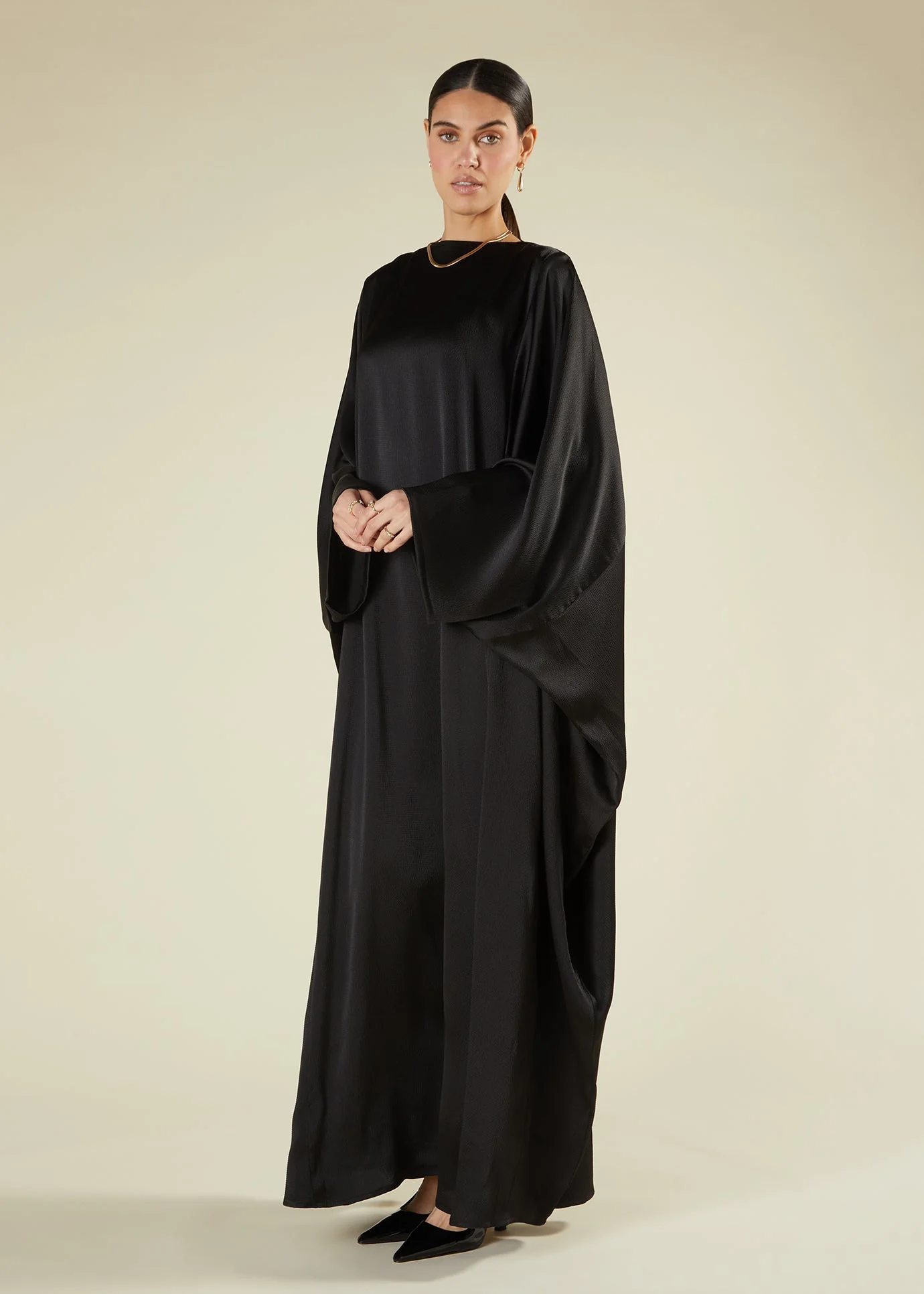 Black Satin Kaftan
