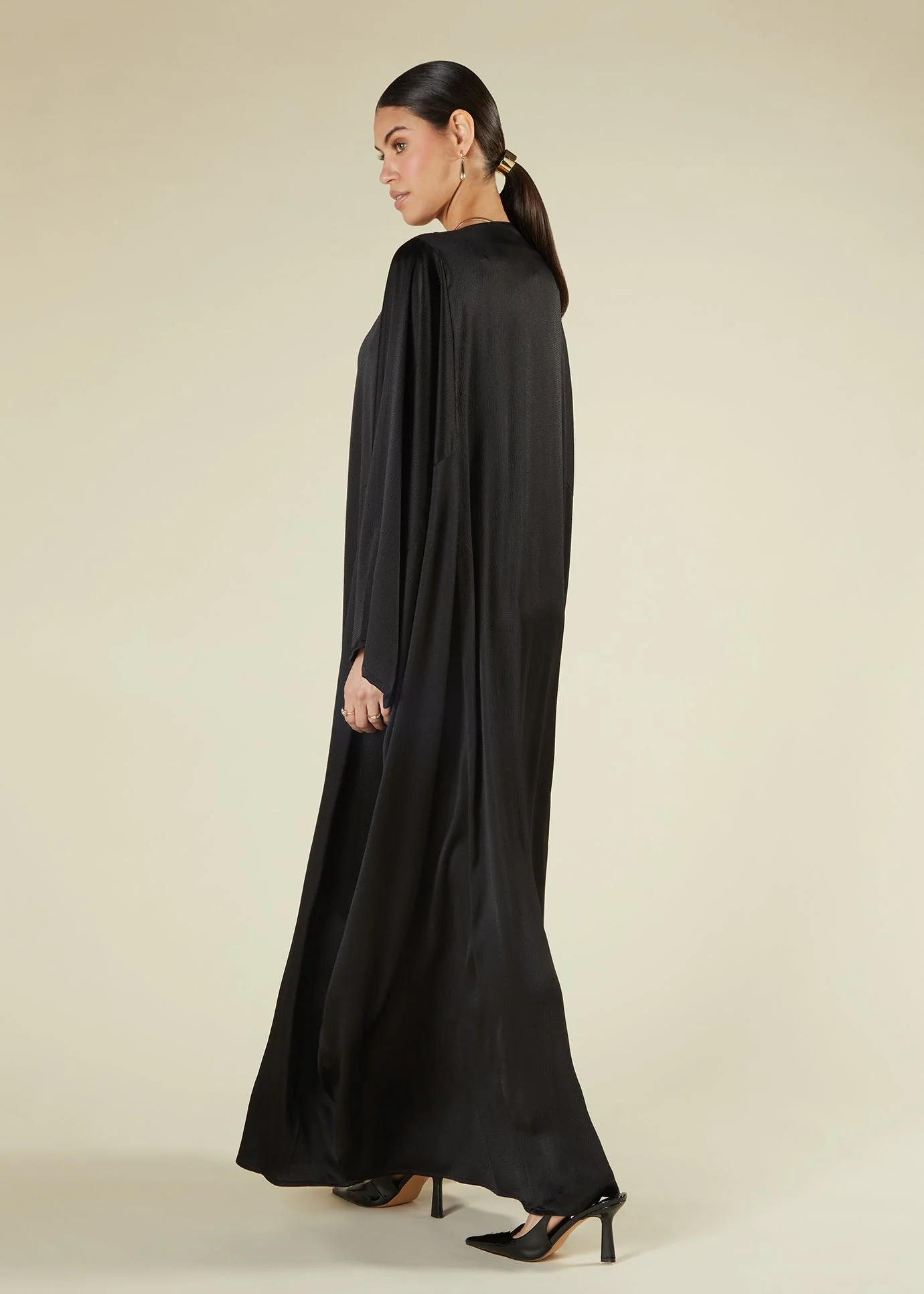 Black Satin Kaftan - Image 3