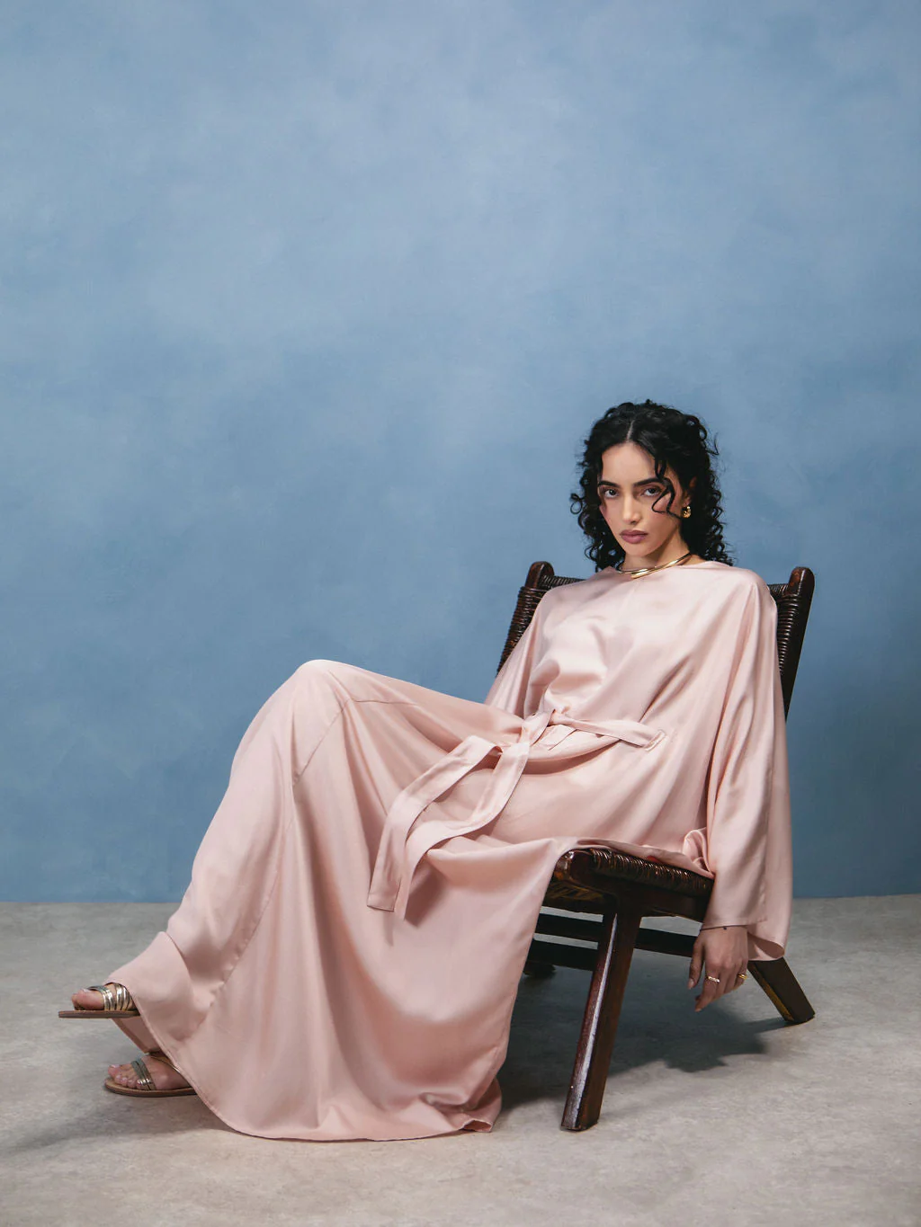 Blush Sateen Kaftan - Image 2