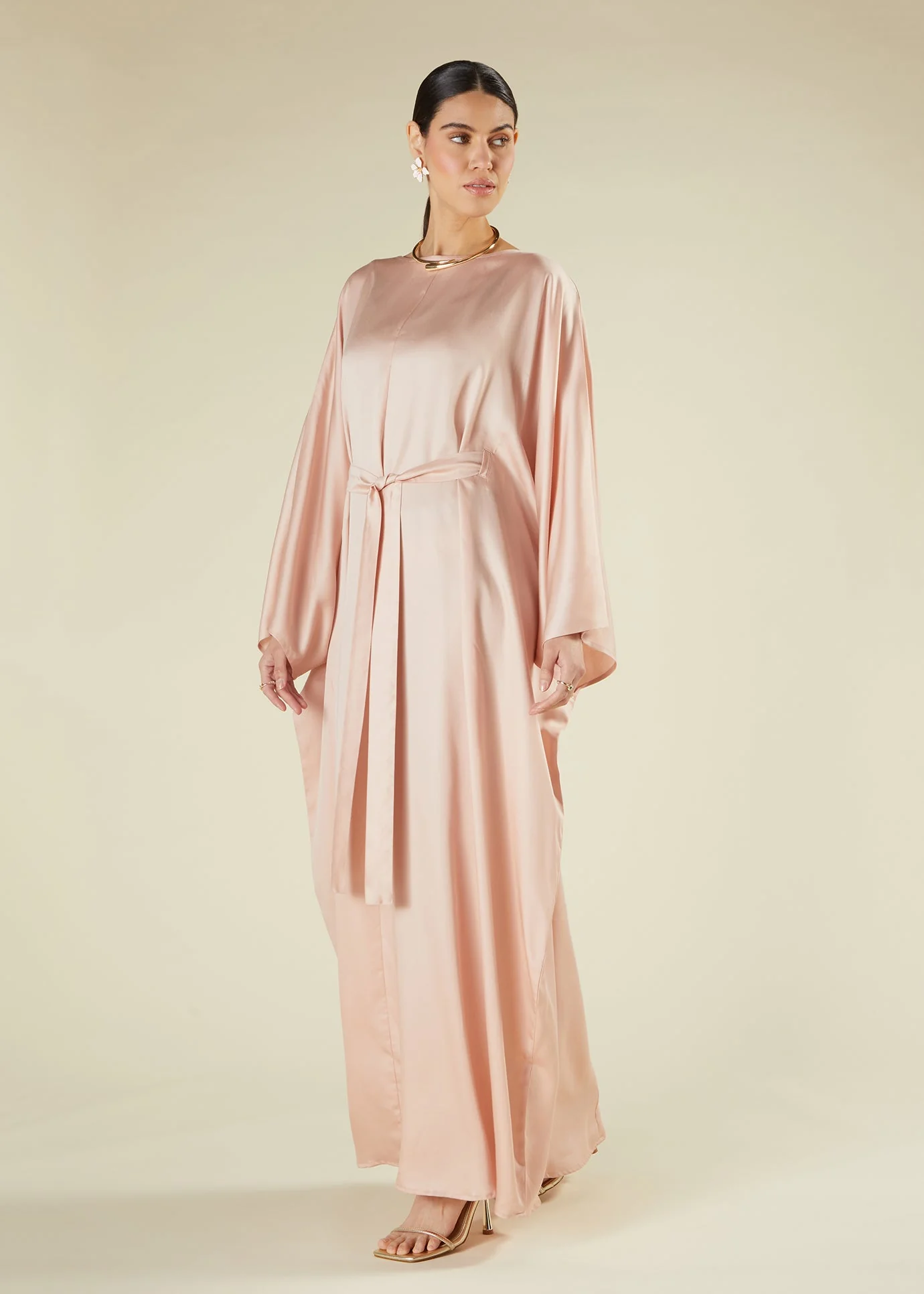 Blush Sateen Kaftan - Image 3