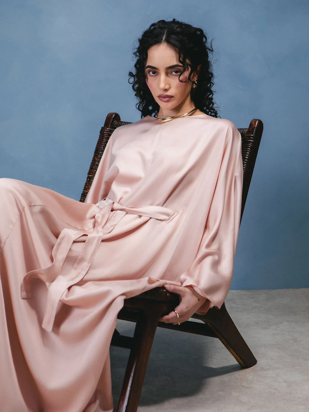 Blush Sateen Kaftan - Image 8