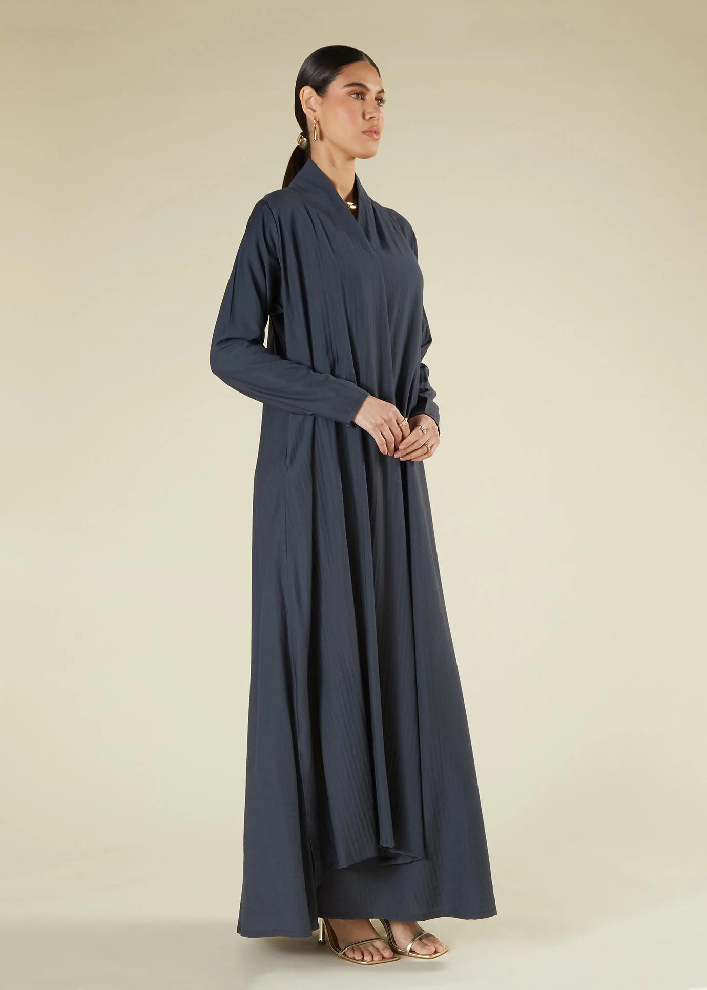 Cobalt Blue Wrap Abaya - Image 4