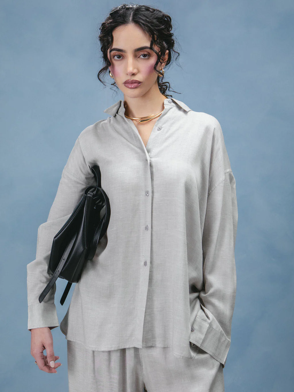 Cotton Co-Ord Set Grey - Image 4