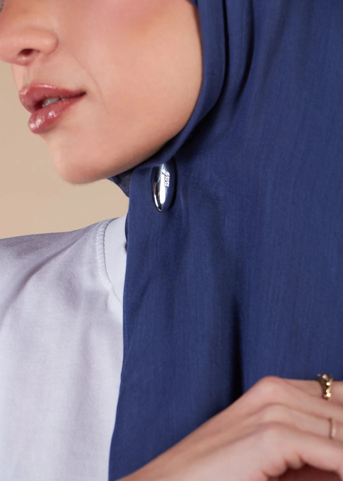 Premium Dark Blue Modal Hijab - Image 2