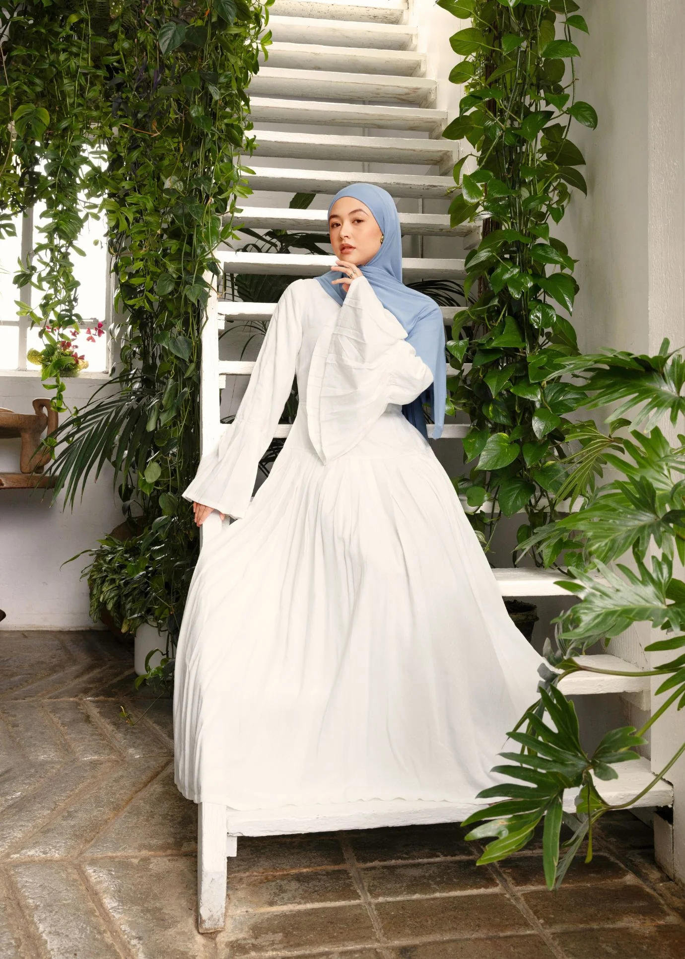 Fan Sleeve Maxi White - Final Sale - Image 2