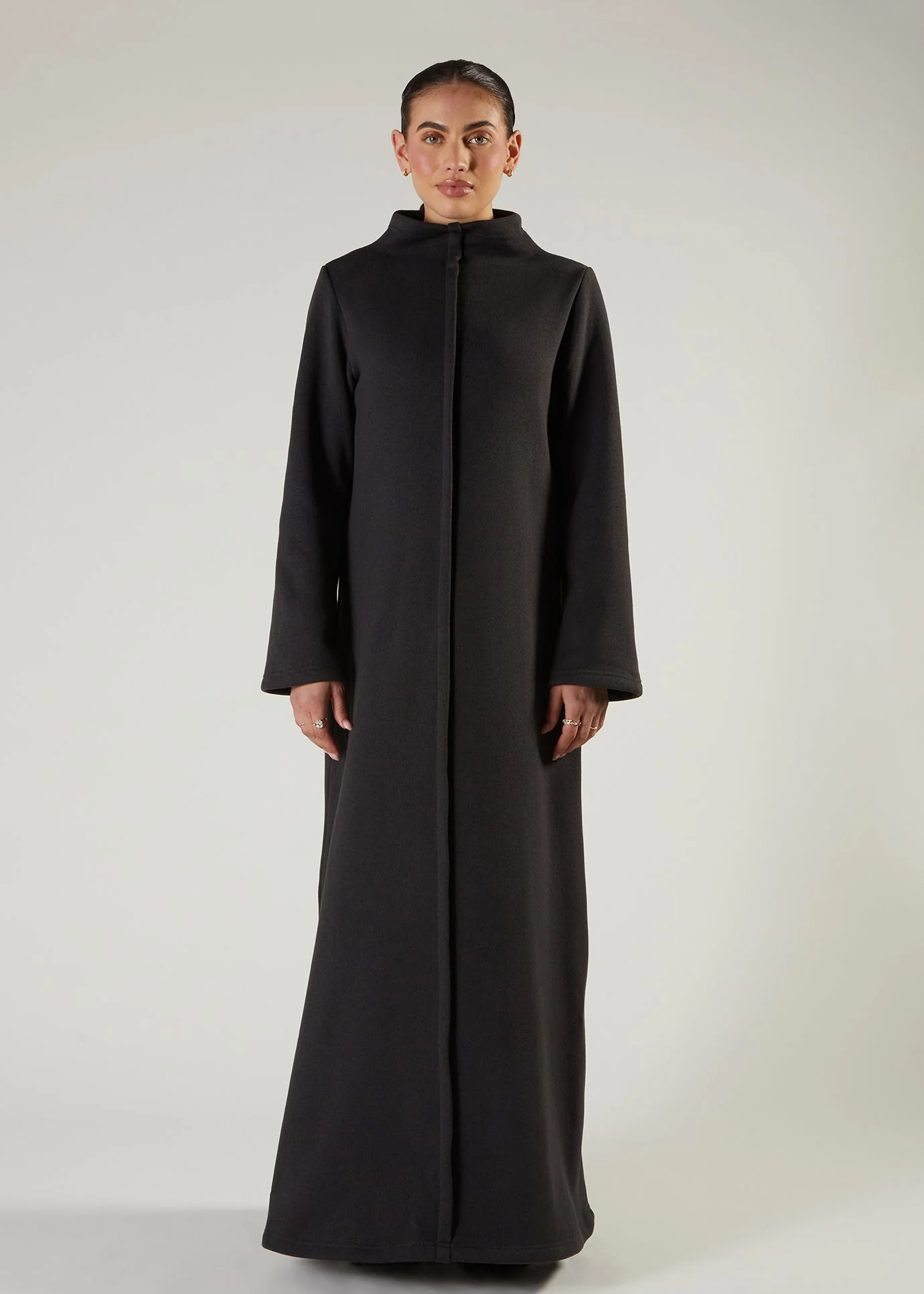 Front Seam Abaya Grey - Image 2
