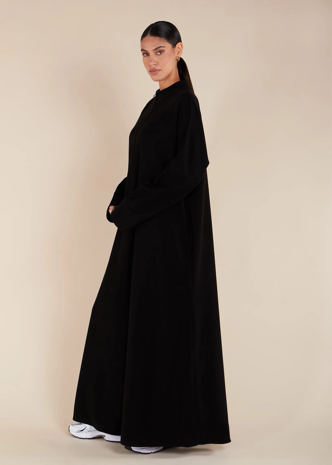 Front Zip Abaya Black - Image 3