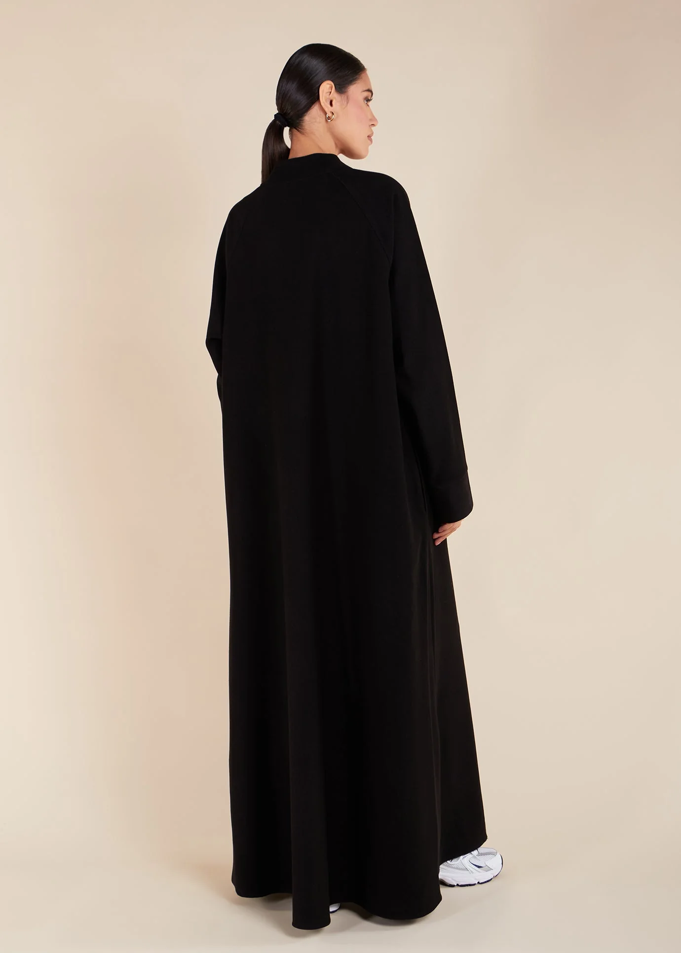 Front Zip Abaya Black - Image 4