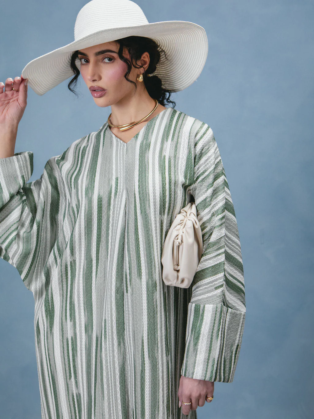 Green & Grey Crochet Kaftan - Image 2