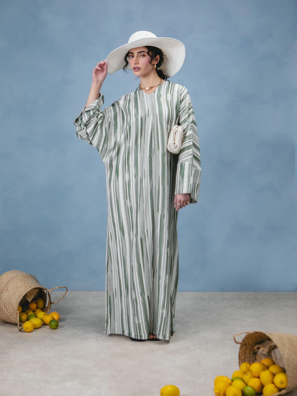 Green & Grey Crochet Kaftan - Image 3