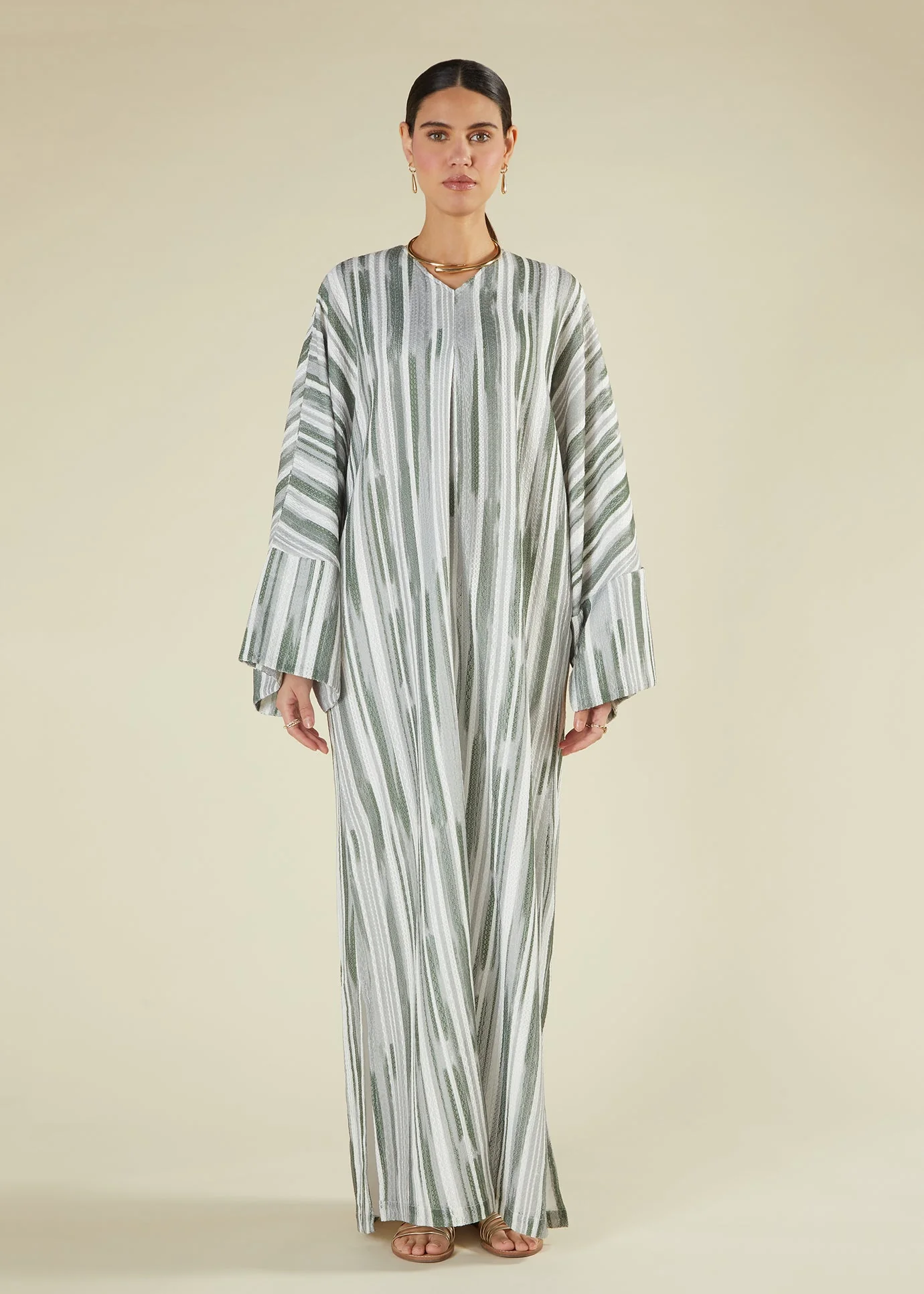 Green & Grey Crochet Kaftan - Image 4