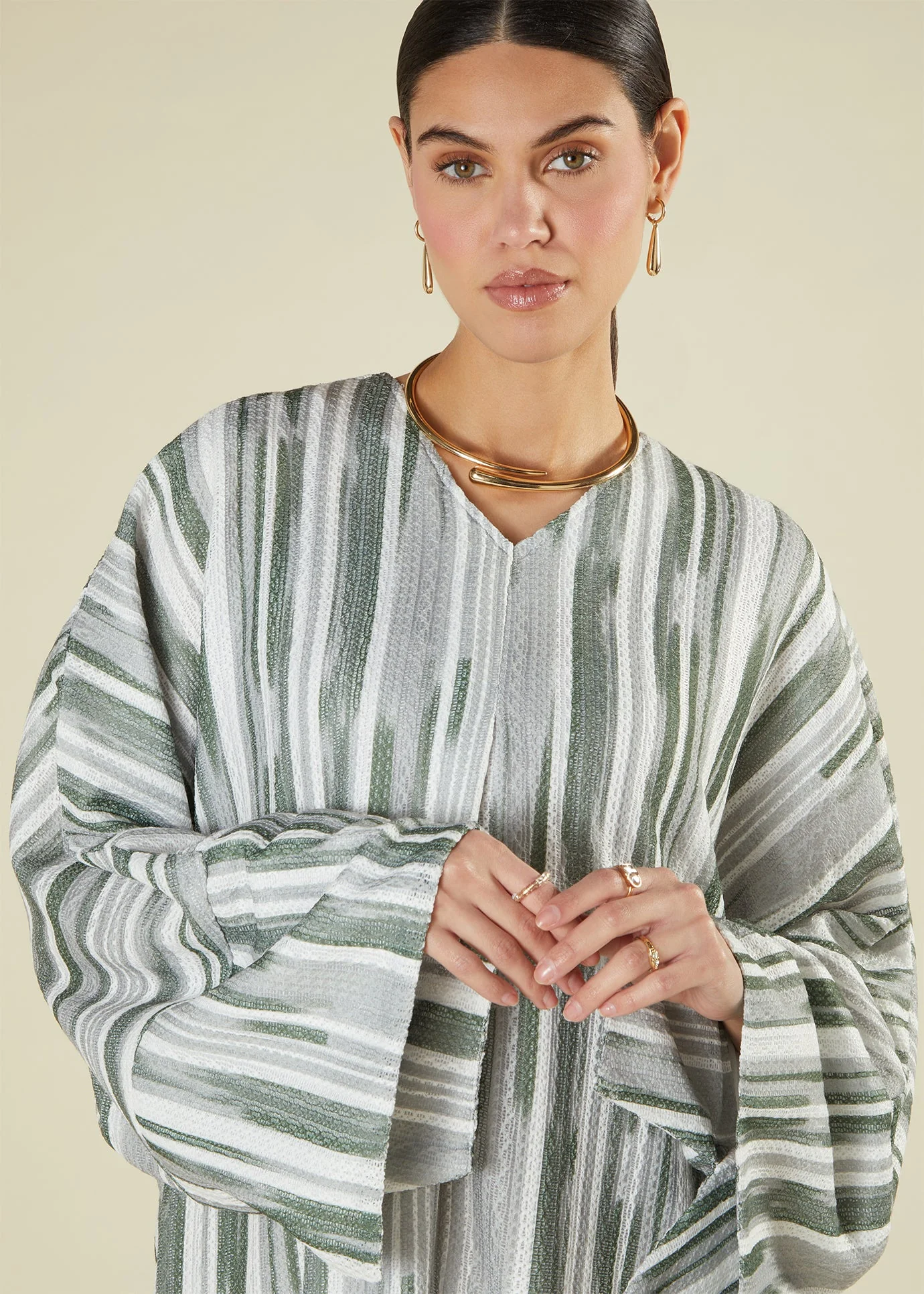Green & Grey Crochet Kaftan - Image 7