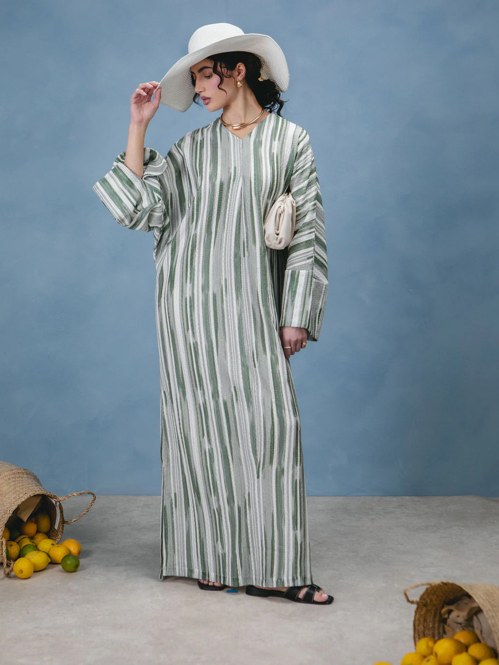 Green & Grey Crochet Kaftan - Image 9