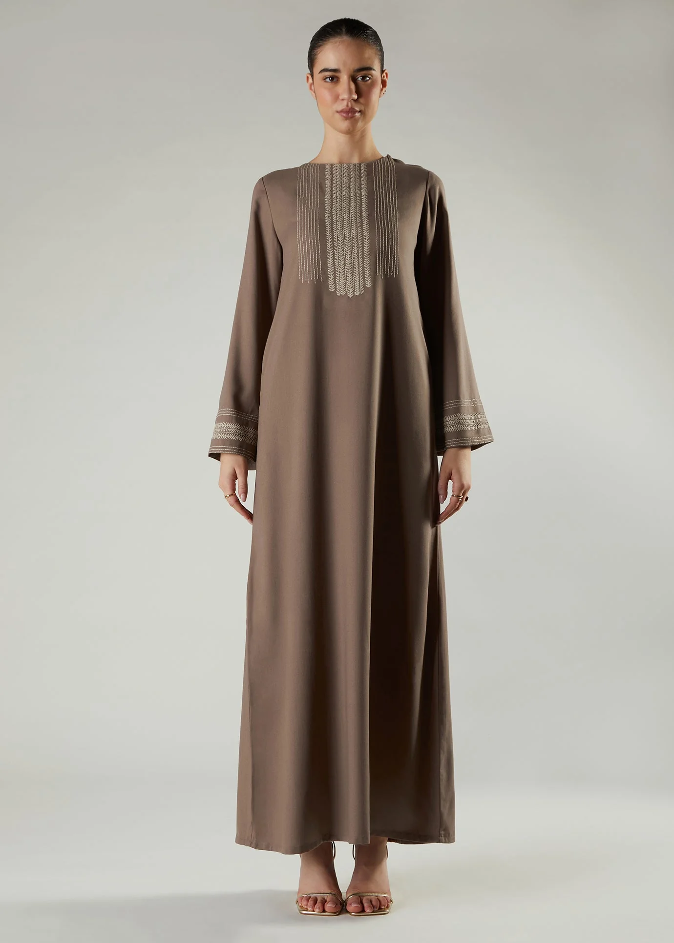 Herringbone Stitch Abaya - Image 3