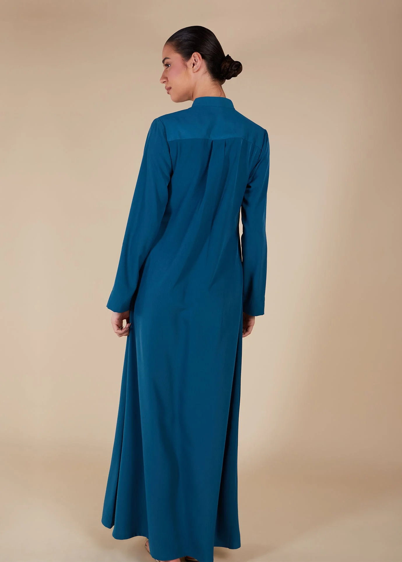 High Neck Abaya Blue - Final Sale - Image 2