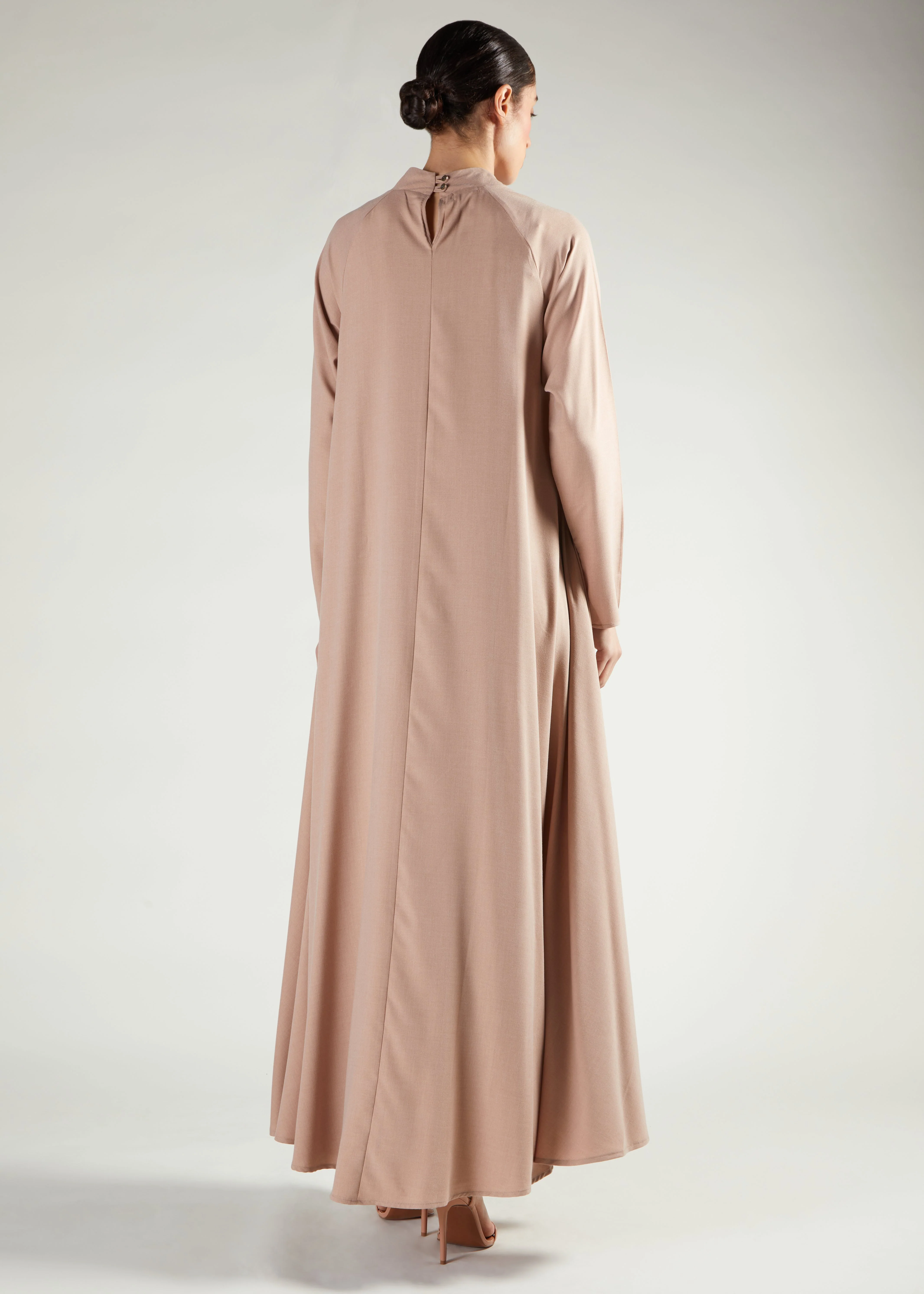 High Neck Abaya Nude - Image 2