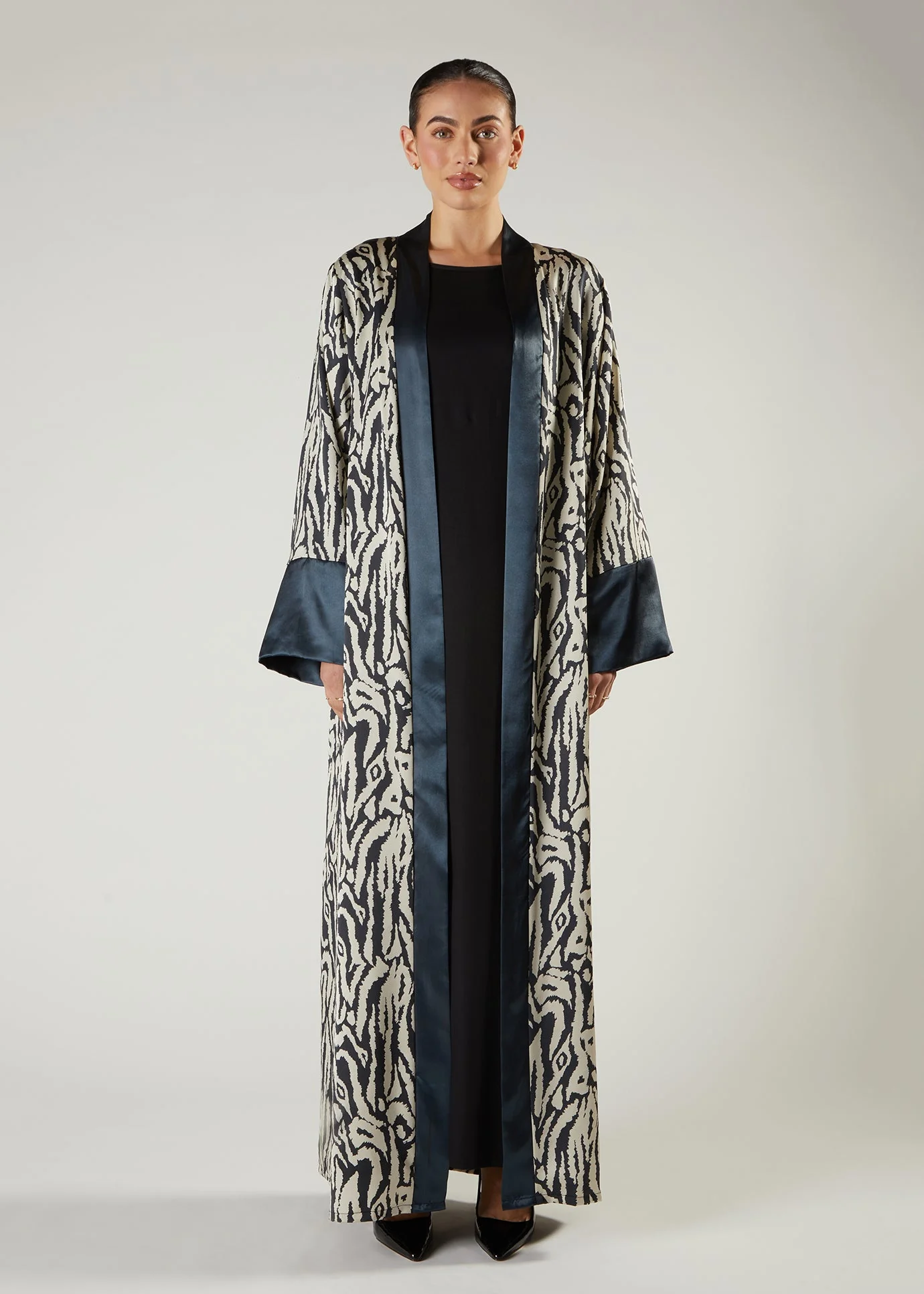 Ink Print Satin Kimono - Image 2