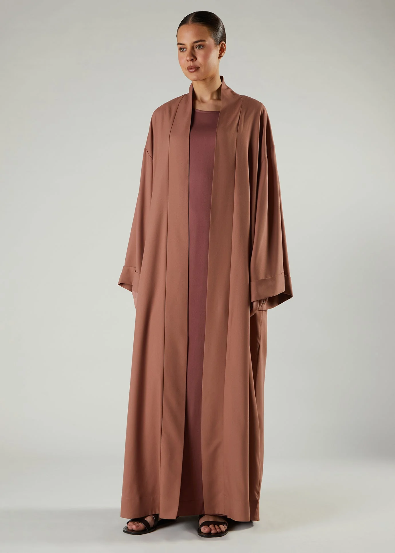 Mocha Open Abaya - Image 2