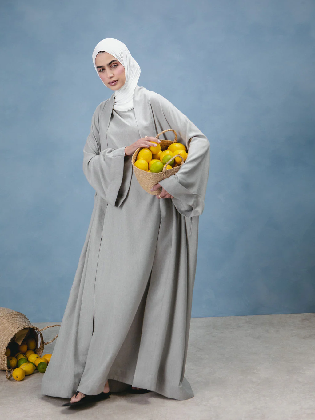 Open Abaya Grey - Image 3