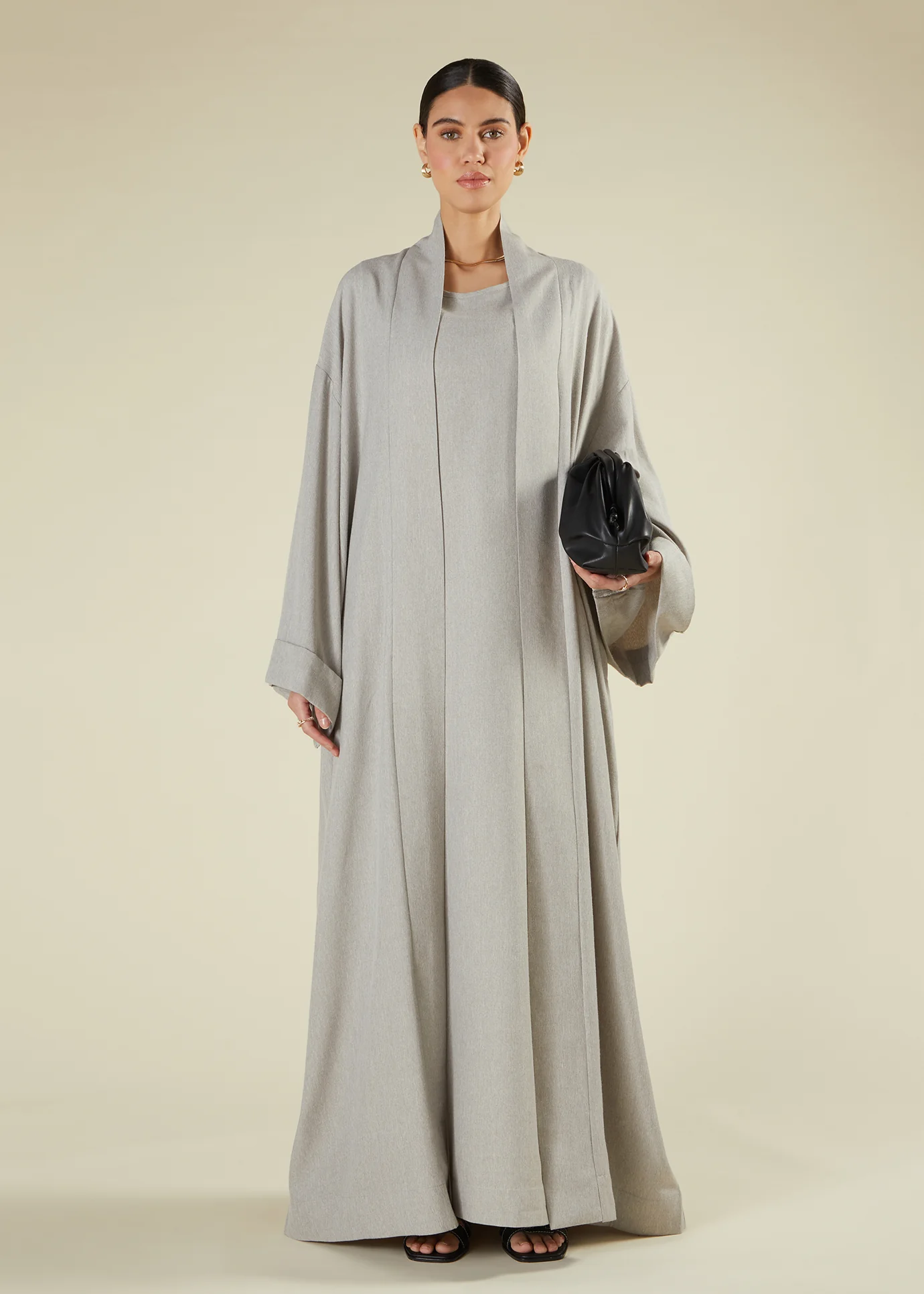 Open Abaya Grey - Image 4