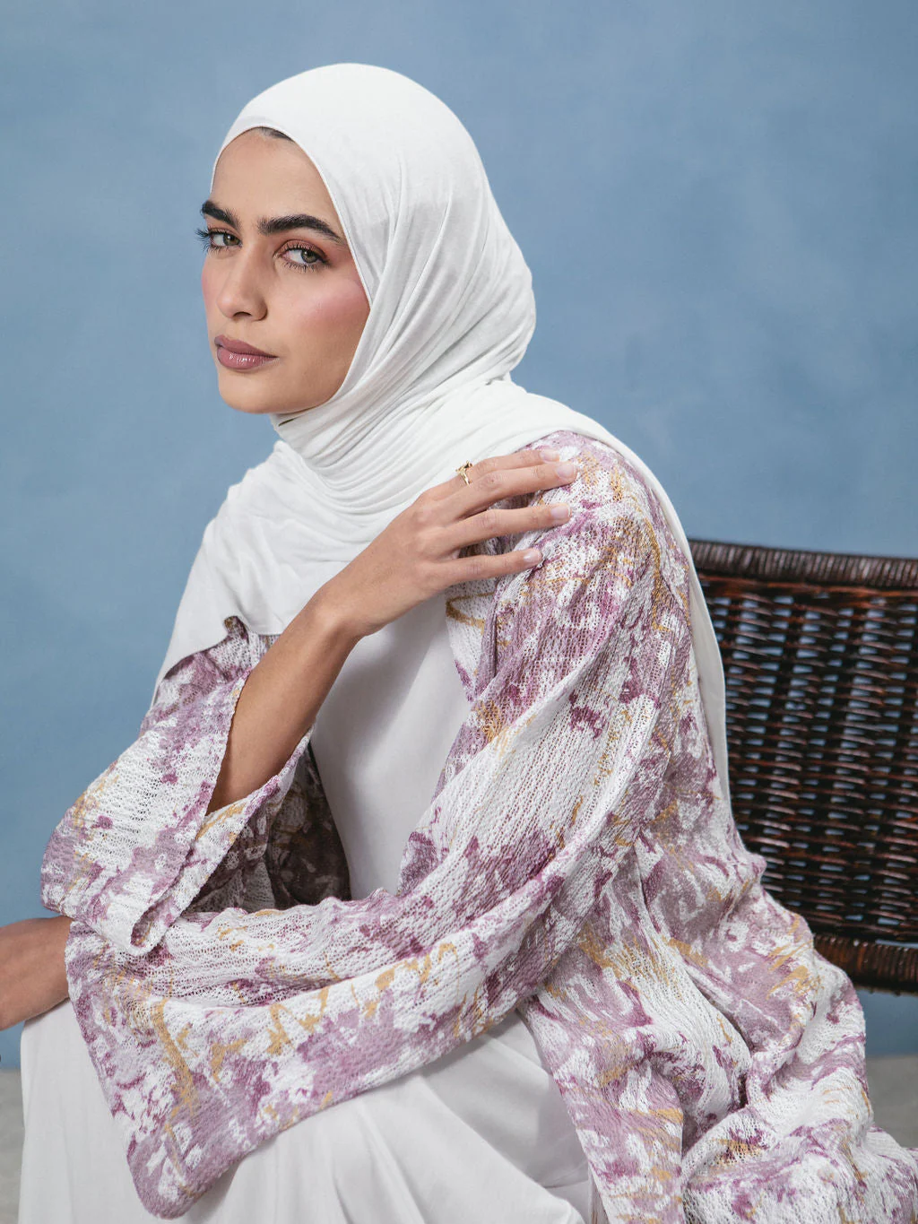 Pink & Taupe Crochet Kimono - Image 2