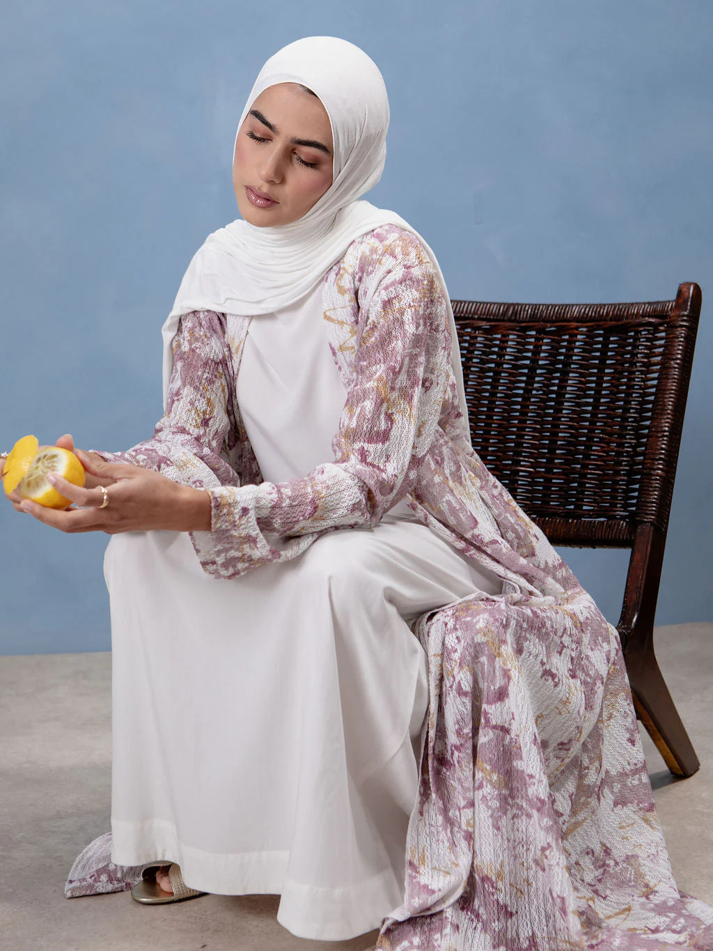 Pink & Taupe Crochet Kimono - Image 3