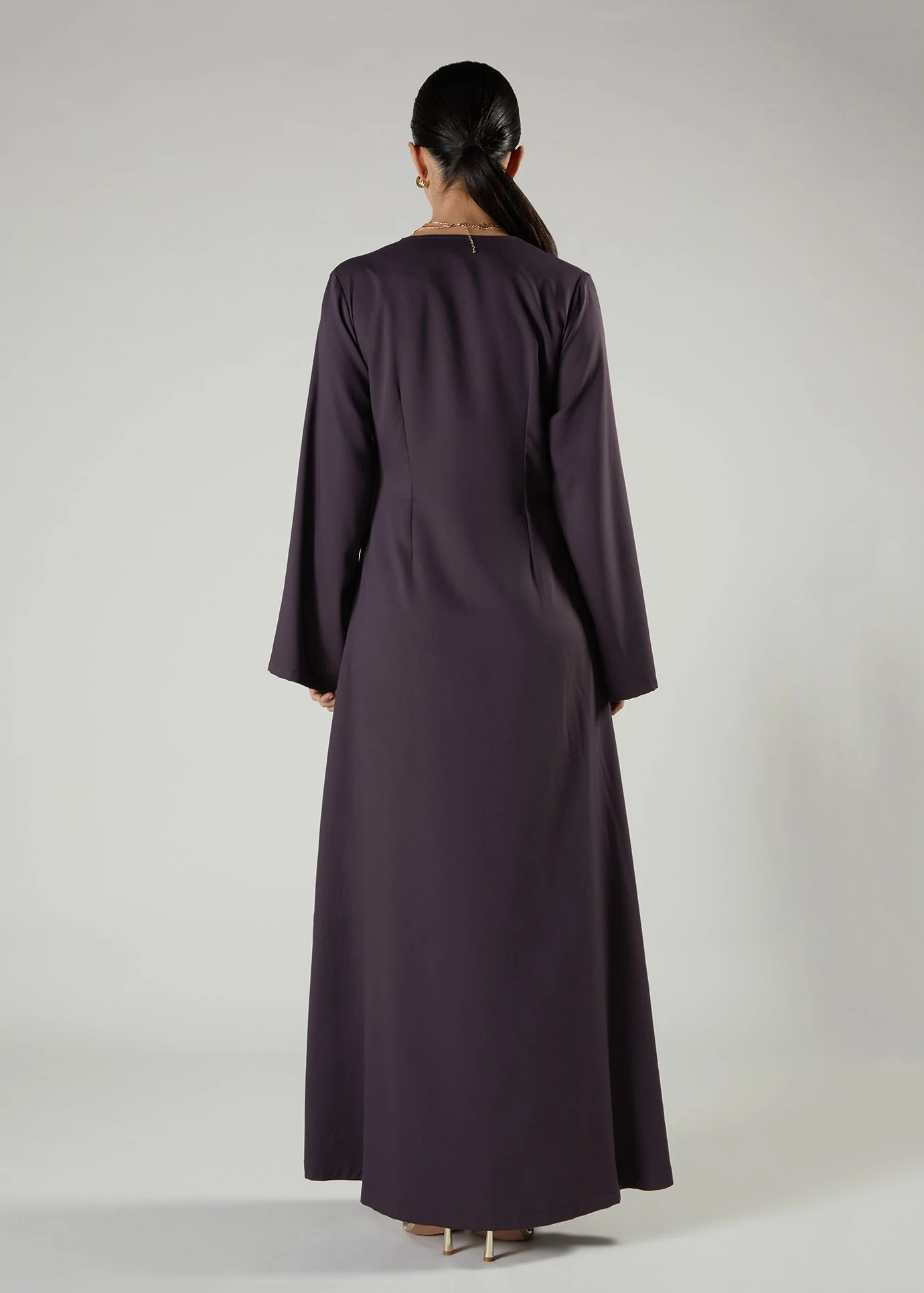 Plum Wrap Abaya - Image 3