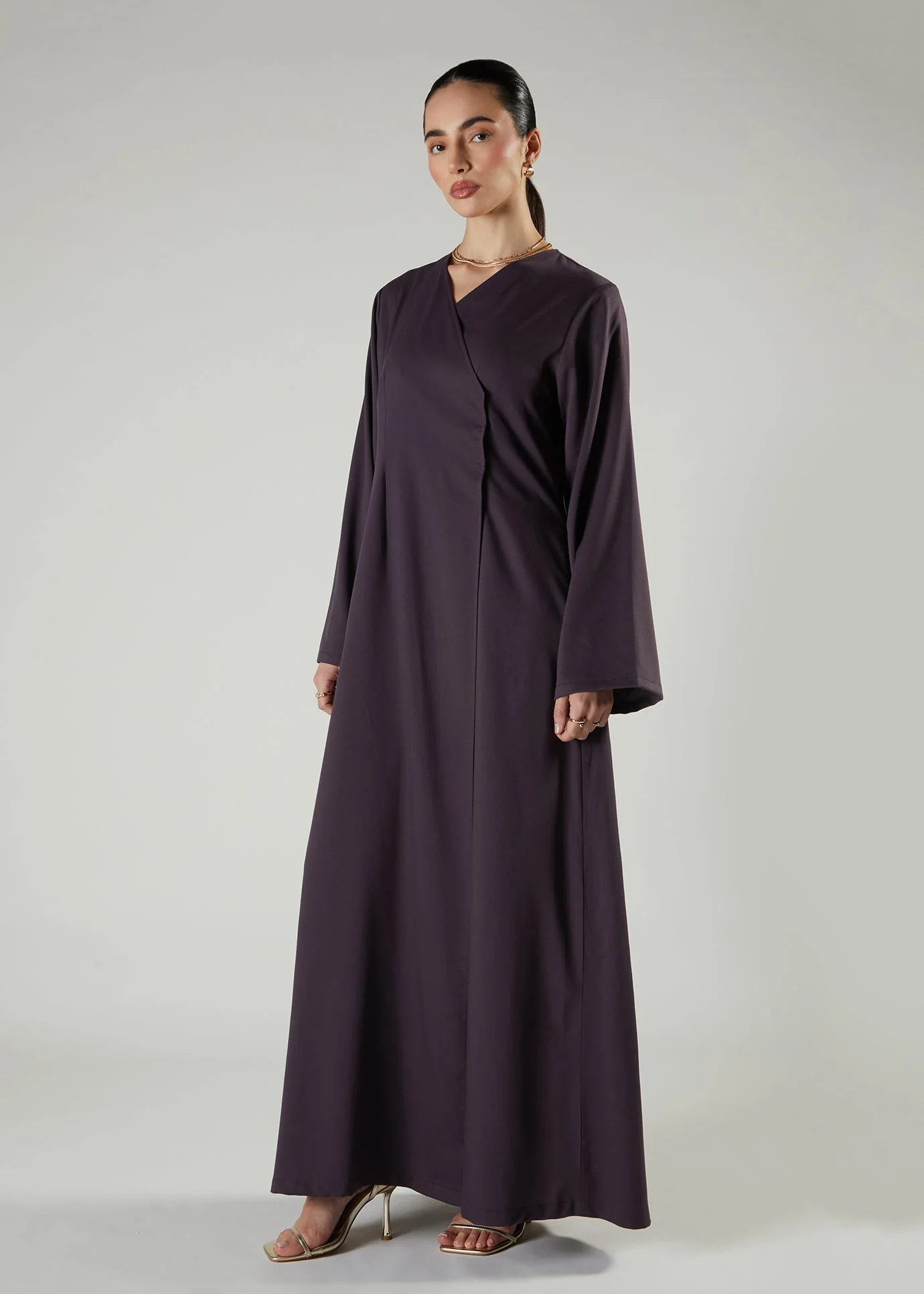 Plum Wrap Abaya - Image 4