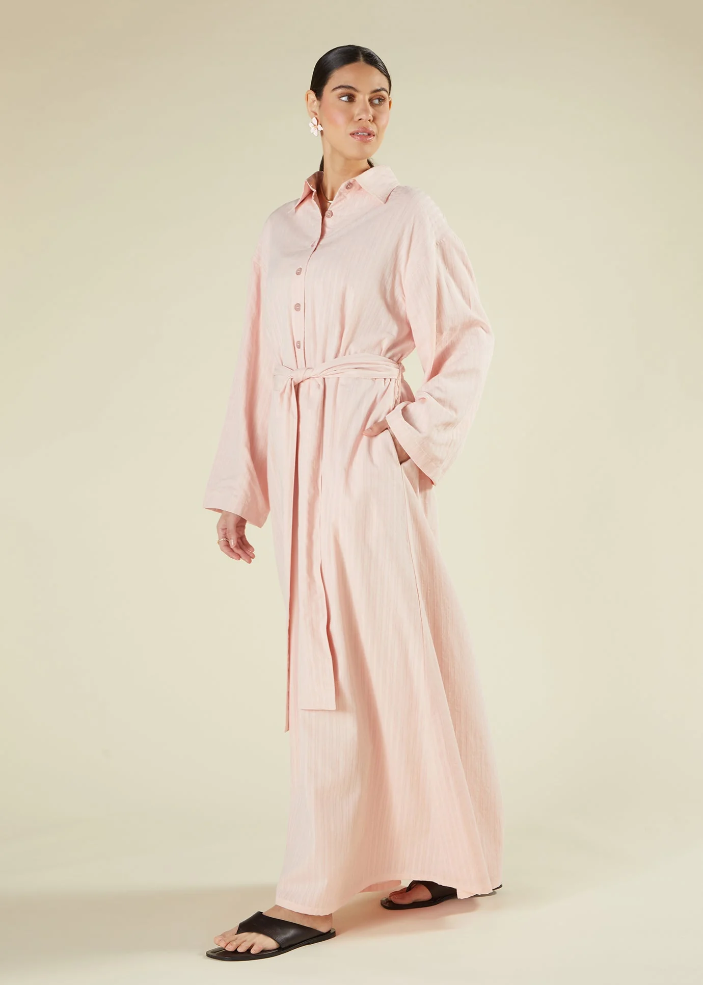Self Stripe Cotton Maxi Blush - Image 3