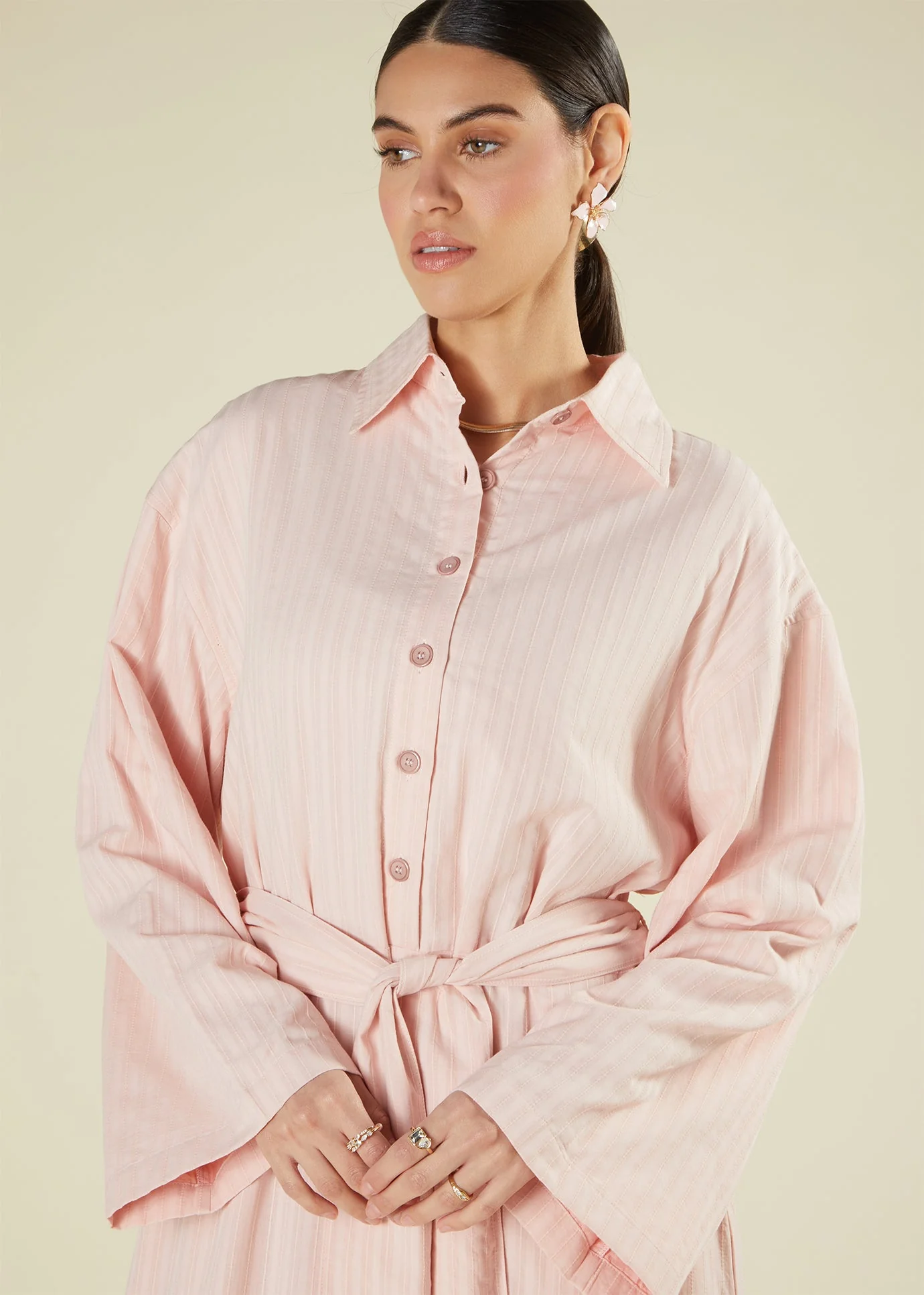 Self Stripe Cotton Maxi Blush - Image 6