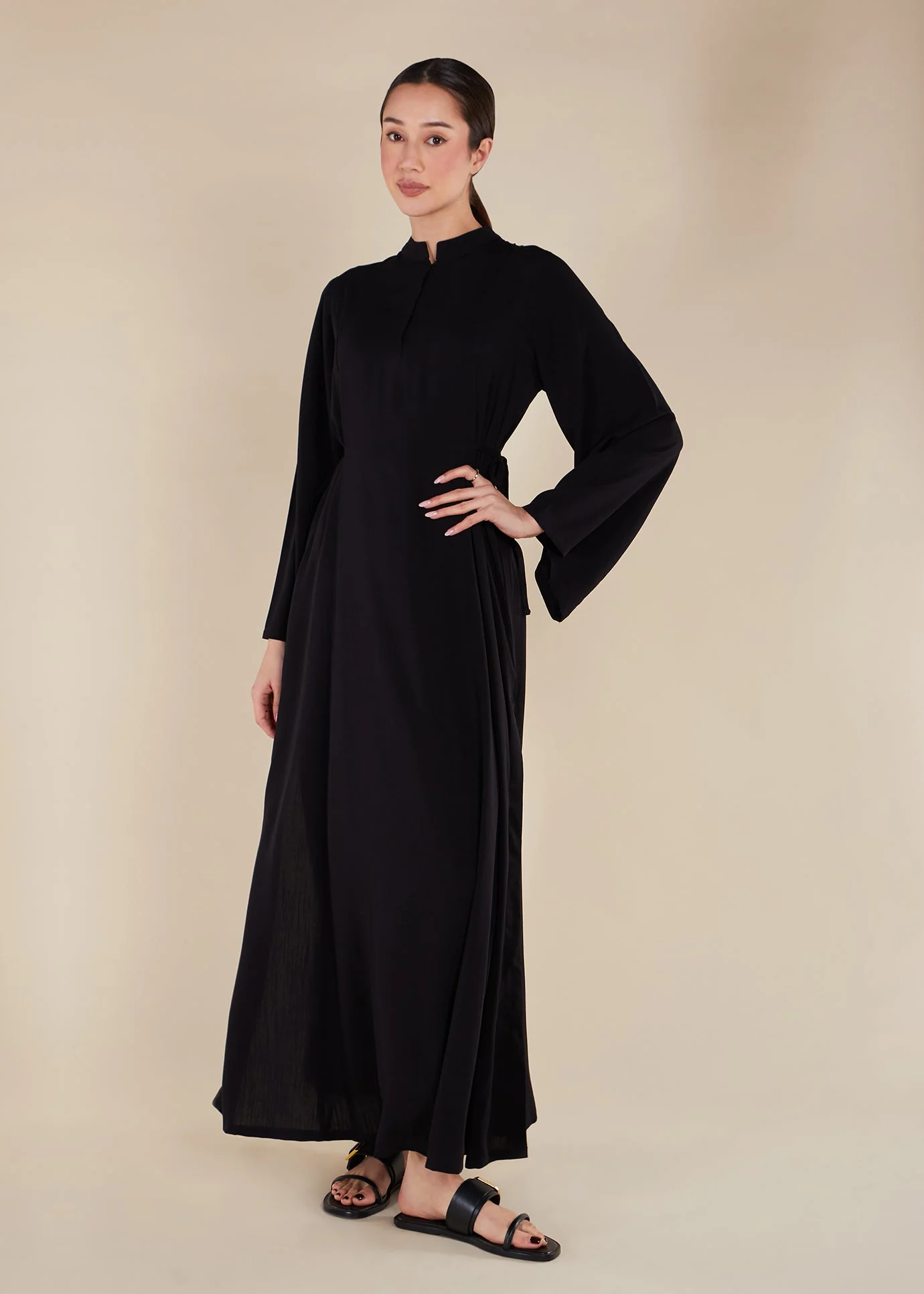 Side Tie Maxi Black - Final Sale - Image 3
