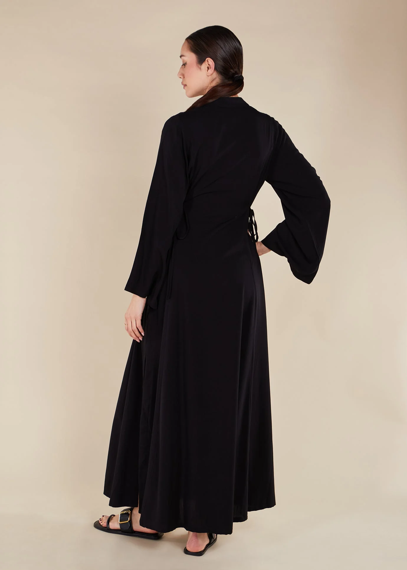 Side Tie Maxi Black - Final Sale - Image 5