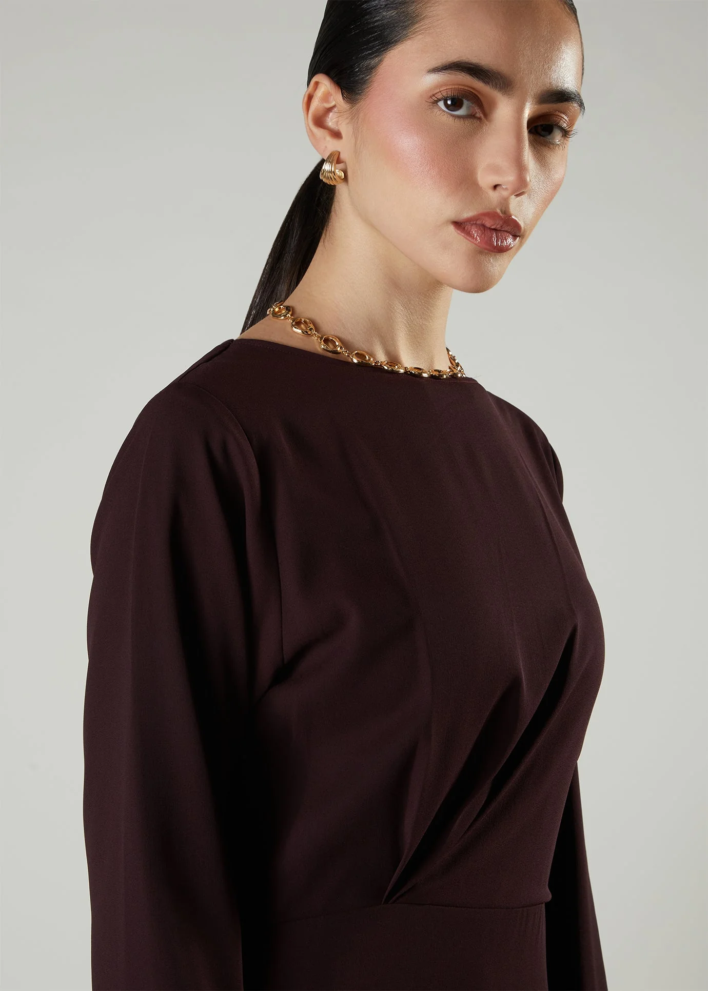 Side Twist Maxi Maroon - Image 4