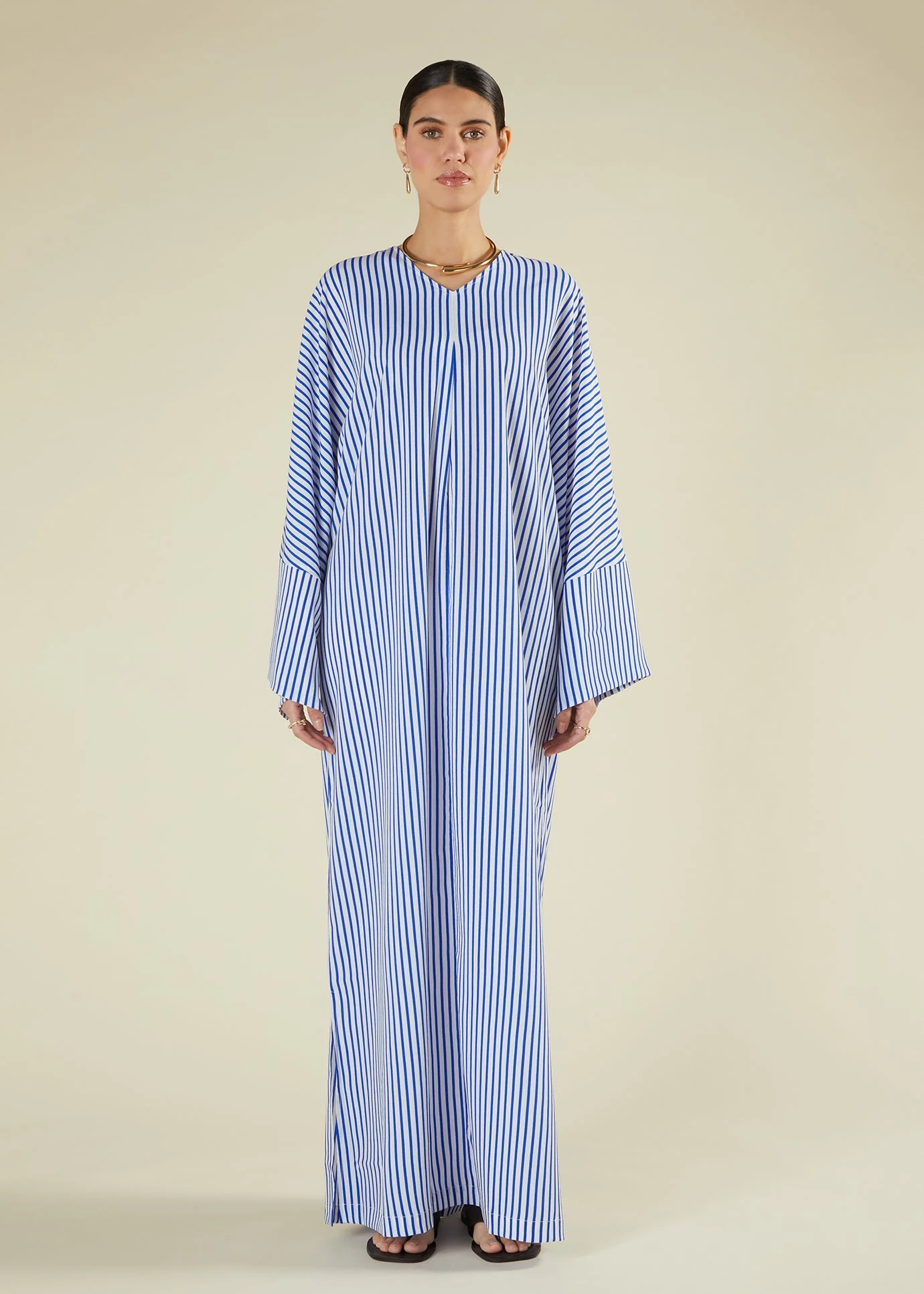 Single Pleat Kaftan Blue - Image 2