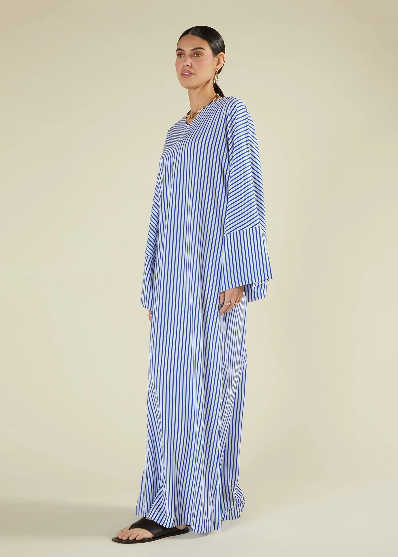 Single Pleat Kaftan Blue - Image 3