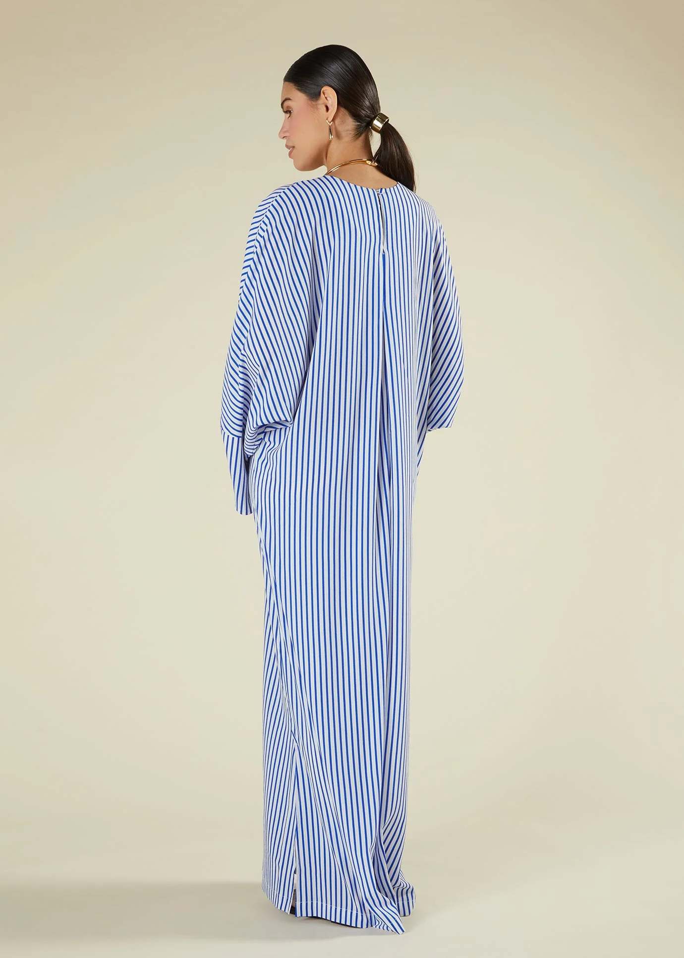 Single Pleat Kaftan Blue - Image 4