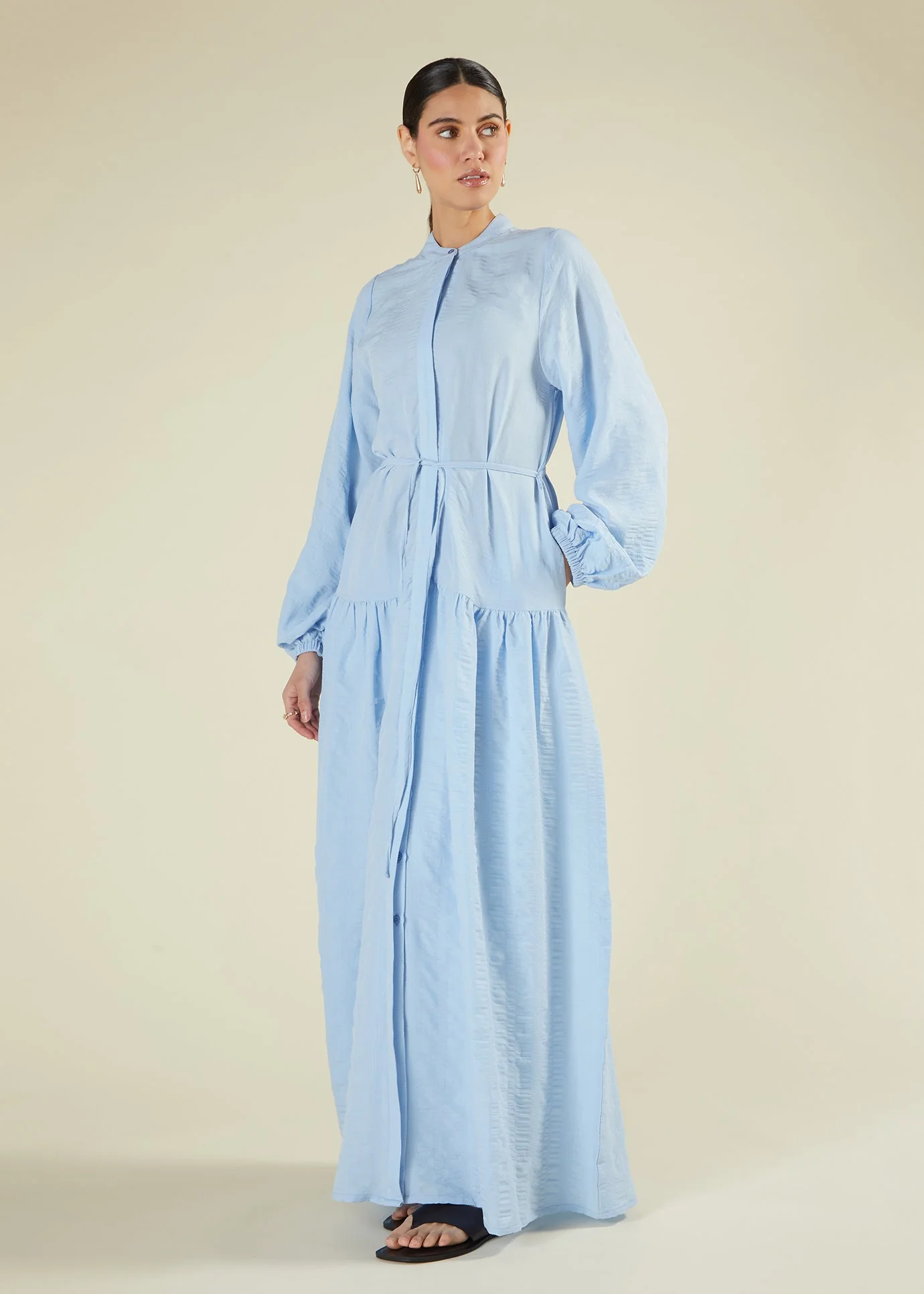 Sky Blue Textured Maxi