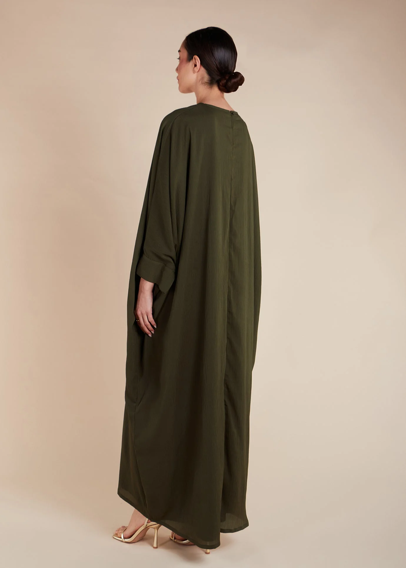 Soft Mesh Kaftan Olive - Image 3