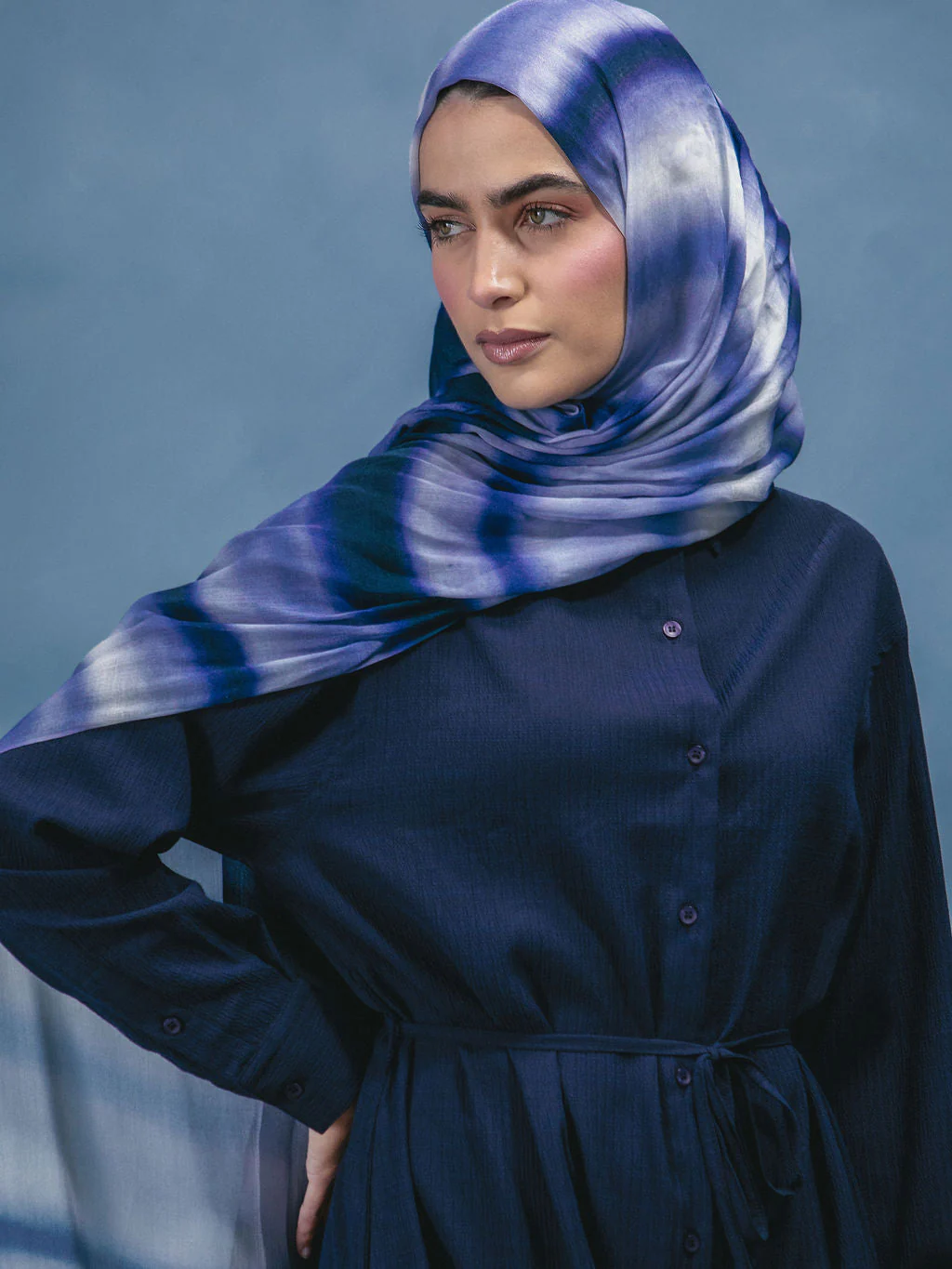 Textured Navy Maxi Shirt - Image 6