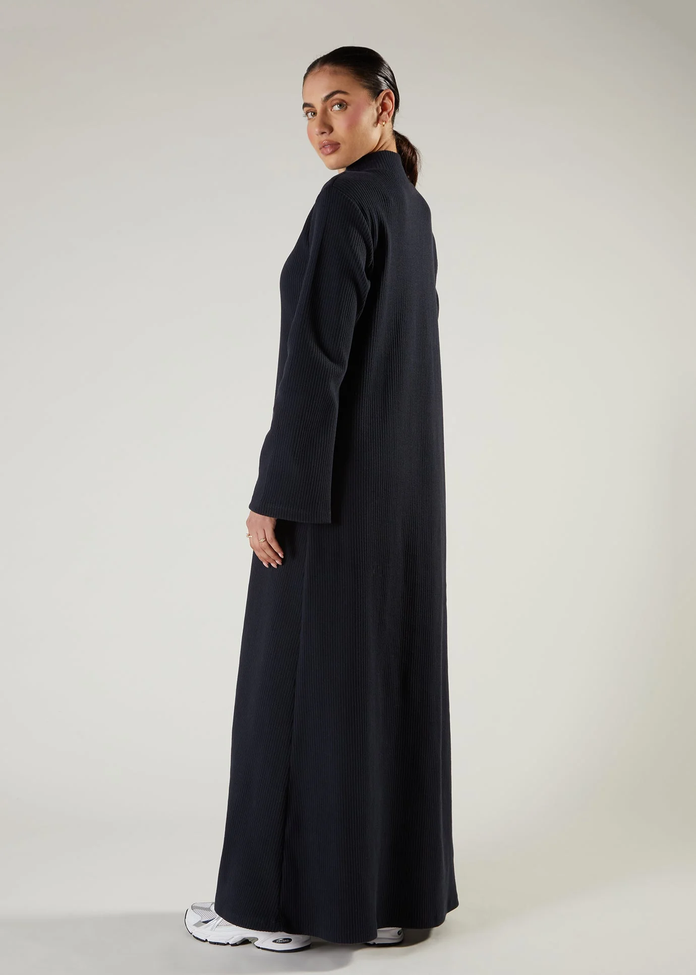 Turtle Neck Abaya Navy - Image 2