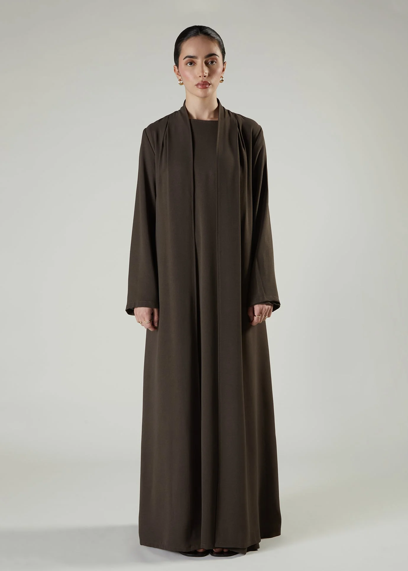 Two Piece Open Abaya Cedar - Image 2