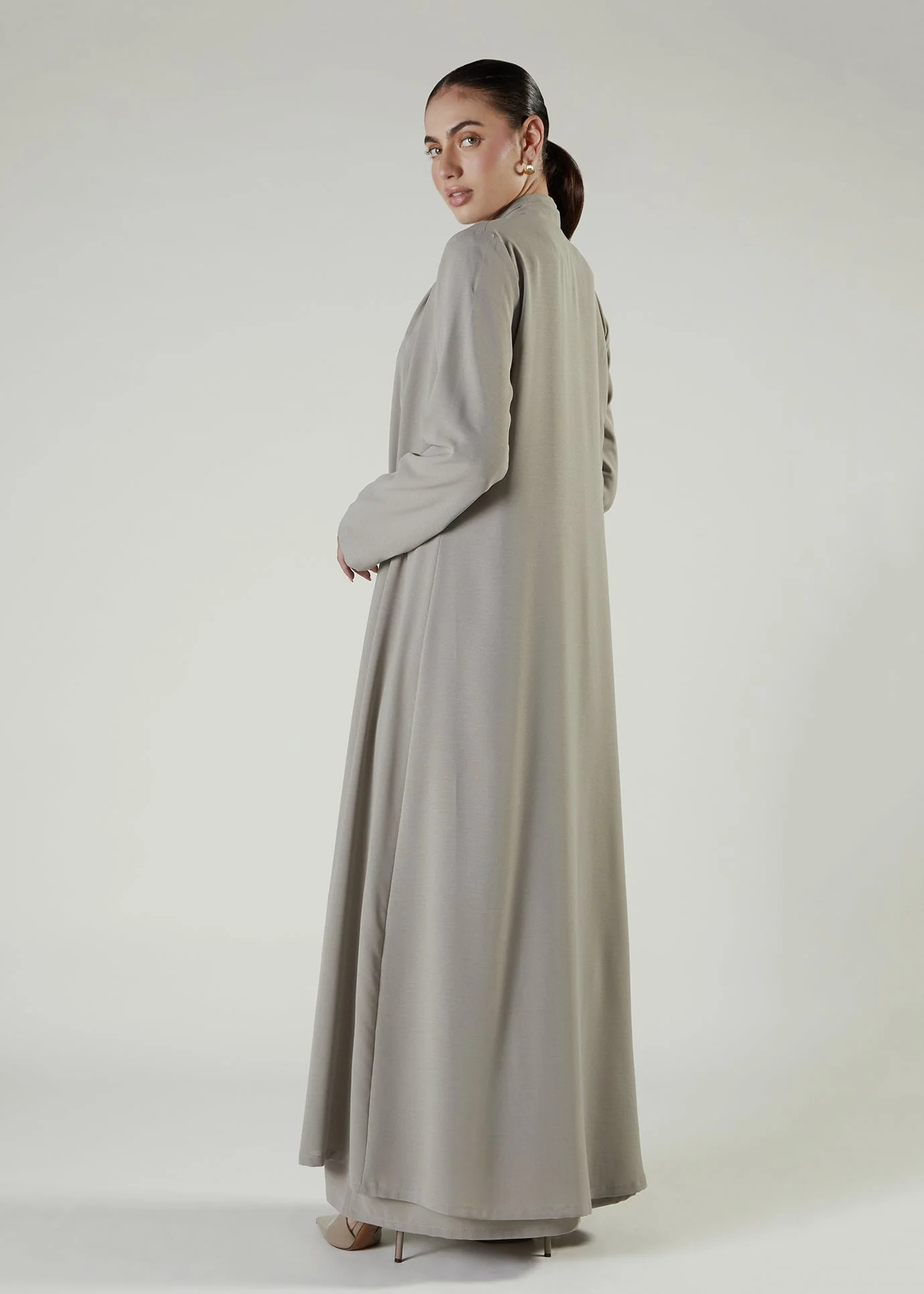 Two Piece Open Abaya Salt - Image 3